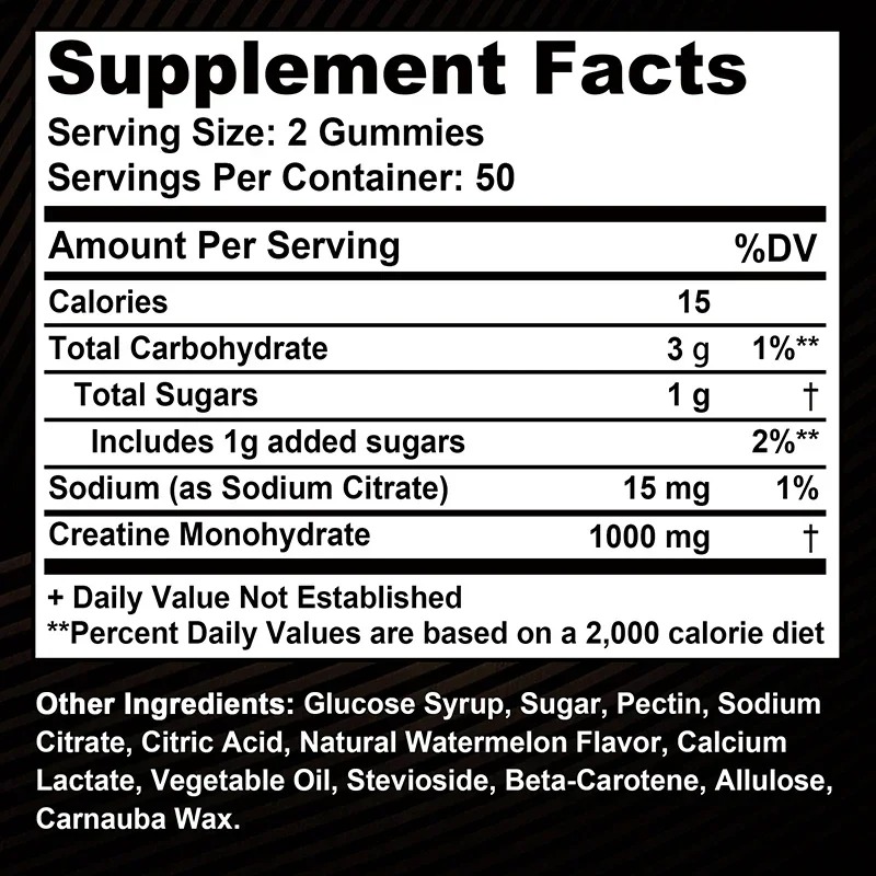 Creatine-monohydraatgummies -  - Creatine Monohydrate Powder recensie en prijs
