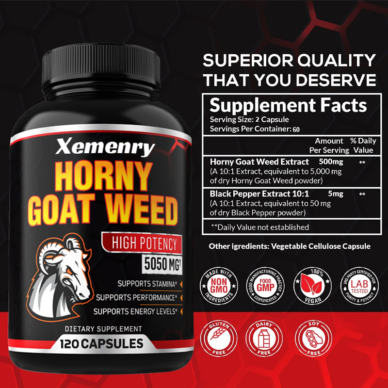 Mannen Horny Goat Weed Capsule - Pre Workout Supplement recensie en prijs